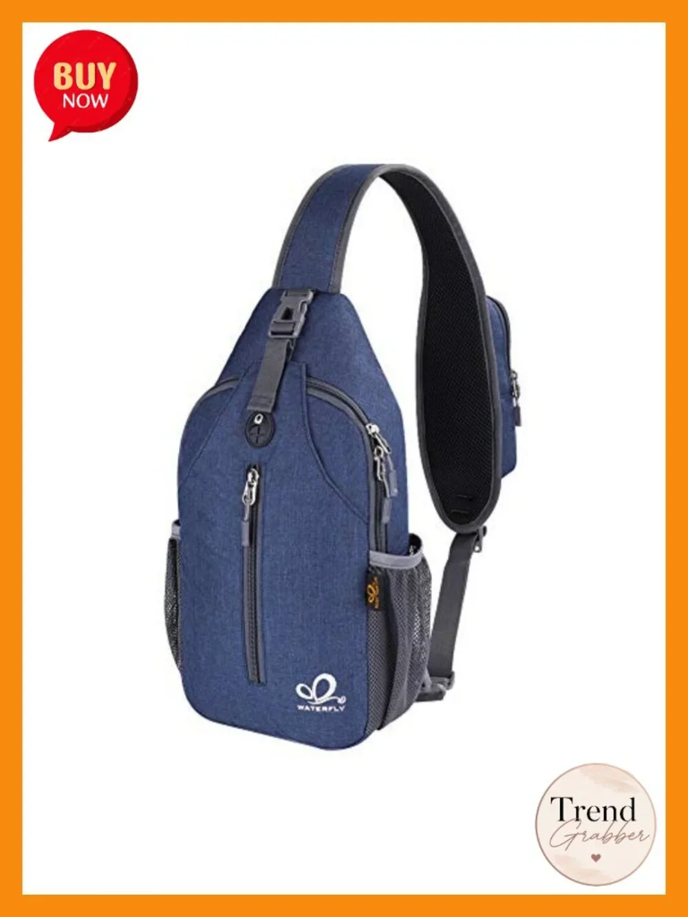 Water-Resistant Crossbody Sling Backpack with Multi-Compartment Storage,
